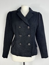 Mulberry Black Wool Alpaca Textured Jacket , Uk 12