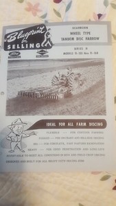 Vintage Blueprint For Selling Dearborn Wheel Type Tandem Disc Harrow