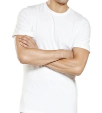 New 3 Pack Mens 100% Cotton Crew Neck Tagless T-Shirt Undershirt Tee White S-XL