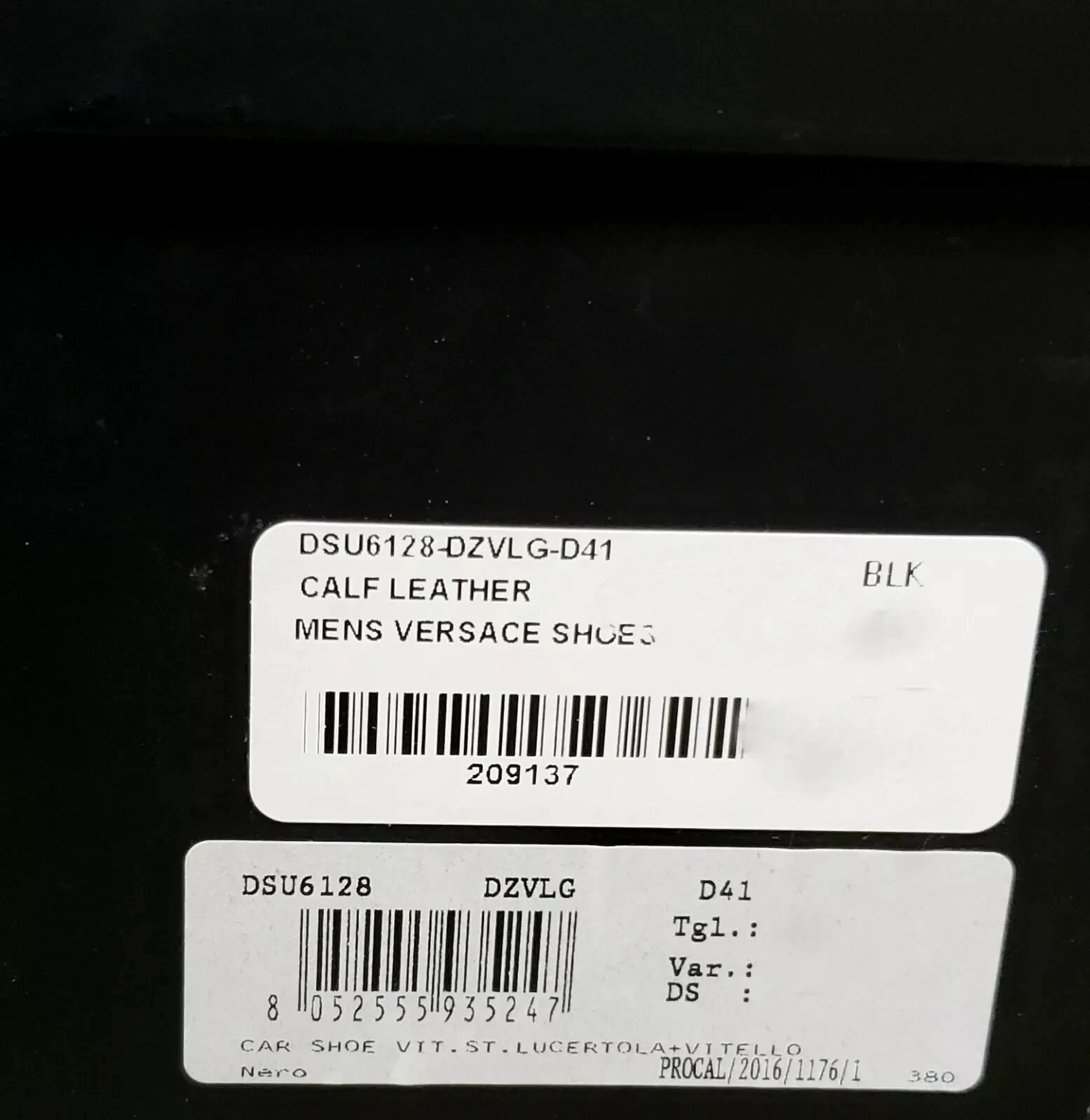 Versace Nero Stampa Pelle di Serpente Modello Chiave Greca 42 9