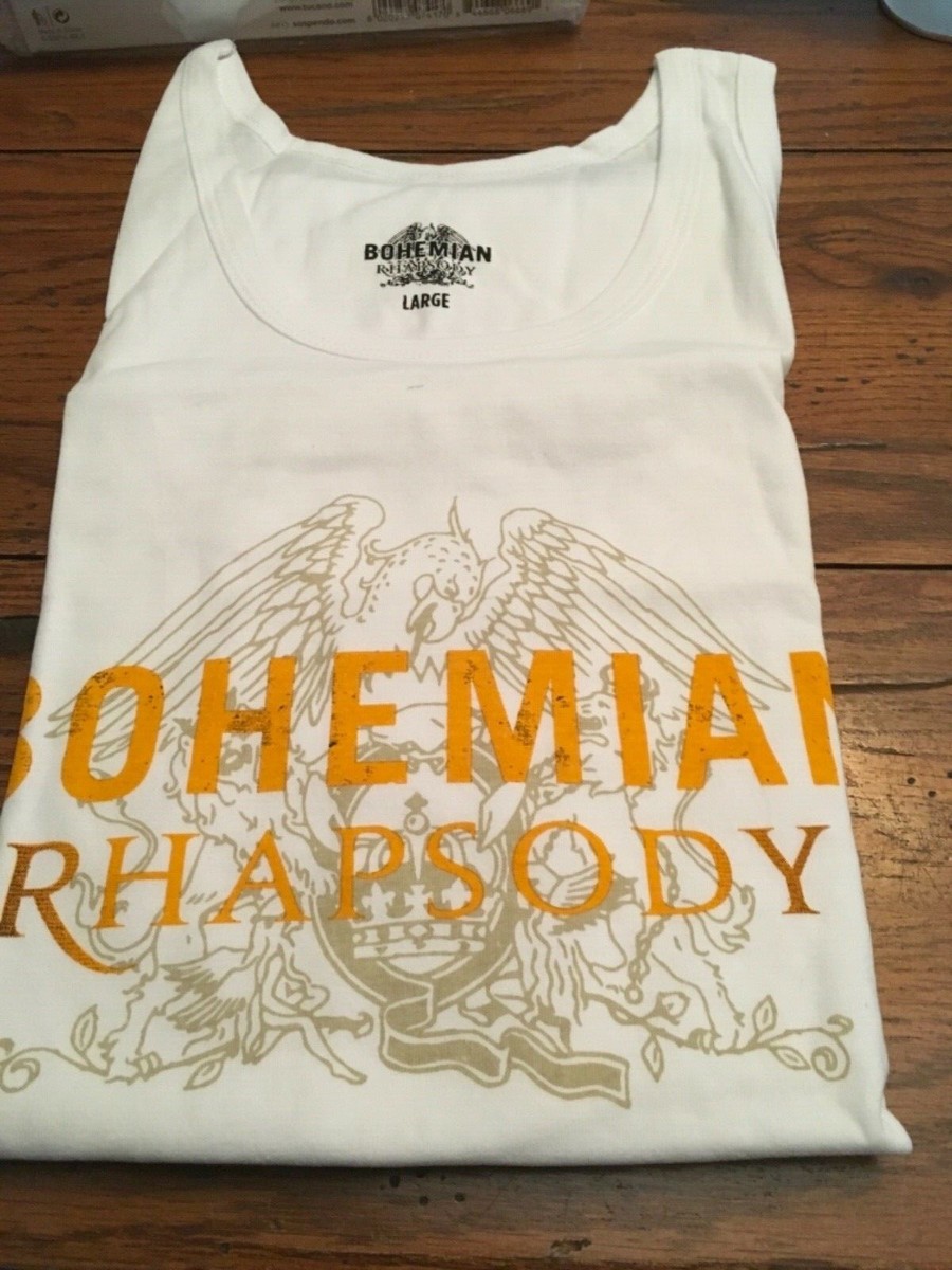 QUEEN BOHEMIAN RHAPSODY MOVIE PROMO TANK TOP T-SHIRT LARGE FREDDIE