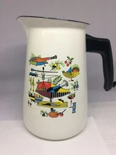 Berggren Enamelware Coffee Percolator 1960's Swedish Vintage No Lid