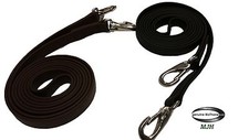 MJH Kutschzügel Fahrleine 16mm breit & 7m lang vernäht, abwischbar, sehr weich