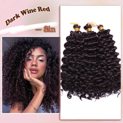 Ocean Wave Crochet Hair Curly Pre-Looped Water Wavy Extension Natural Black 8-14