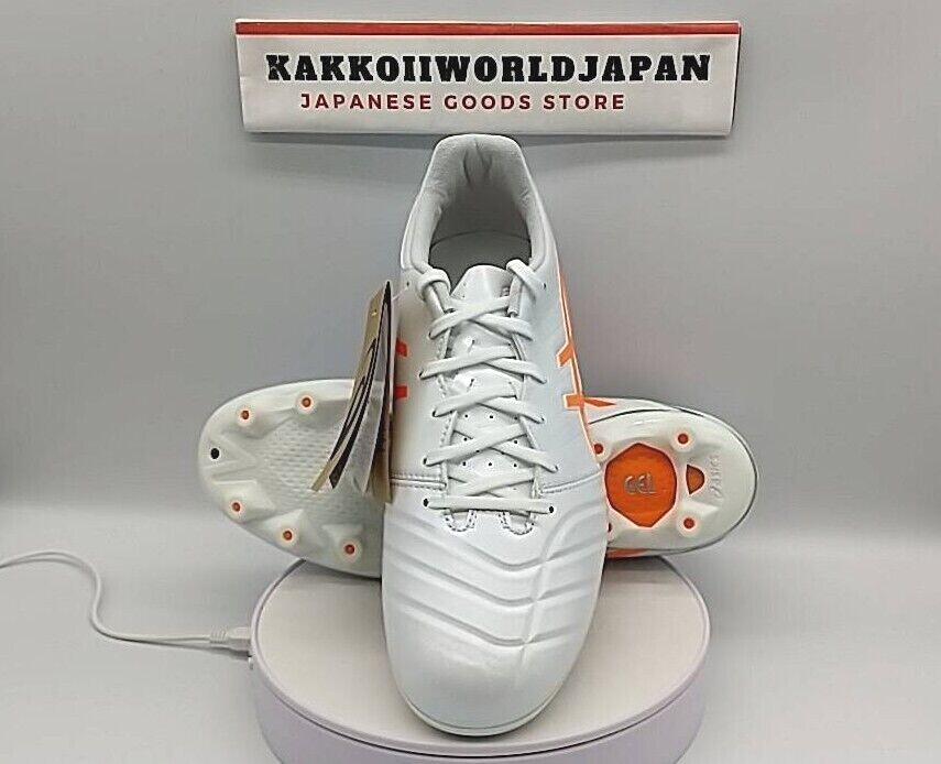 ASICS Soccer Cleats Shoes DS LIGHT White/Shocking Orange