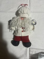 Santa Chef Ornament With A Spatula And A Fried Egg In A Skillet In His Hands