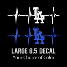 LA Dodgers Heartbeat Vinyl Decal/Sticker Large 8.5 Inch - Los Angeles Lakers