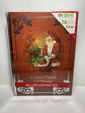 Rite Aid 16 Luxury Christmas Cards in Keepsake Box "Home for the Holidays"