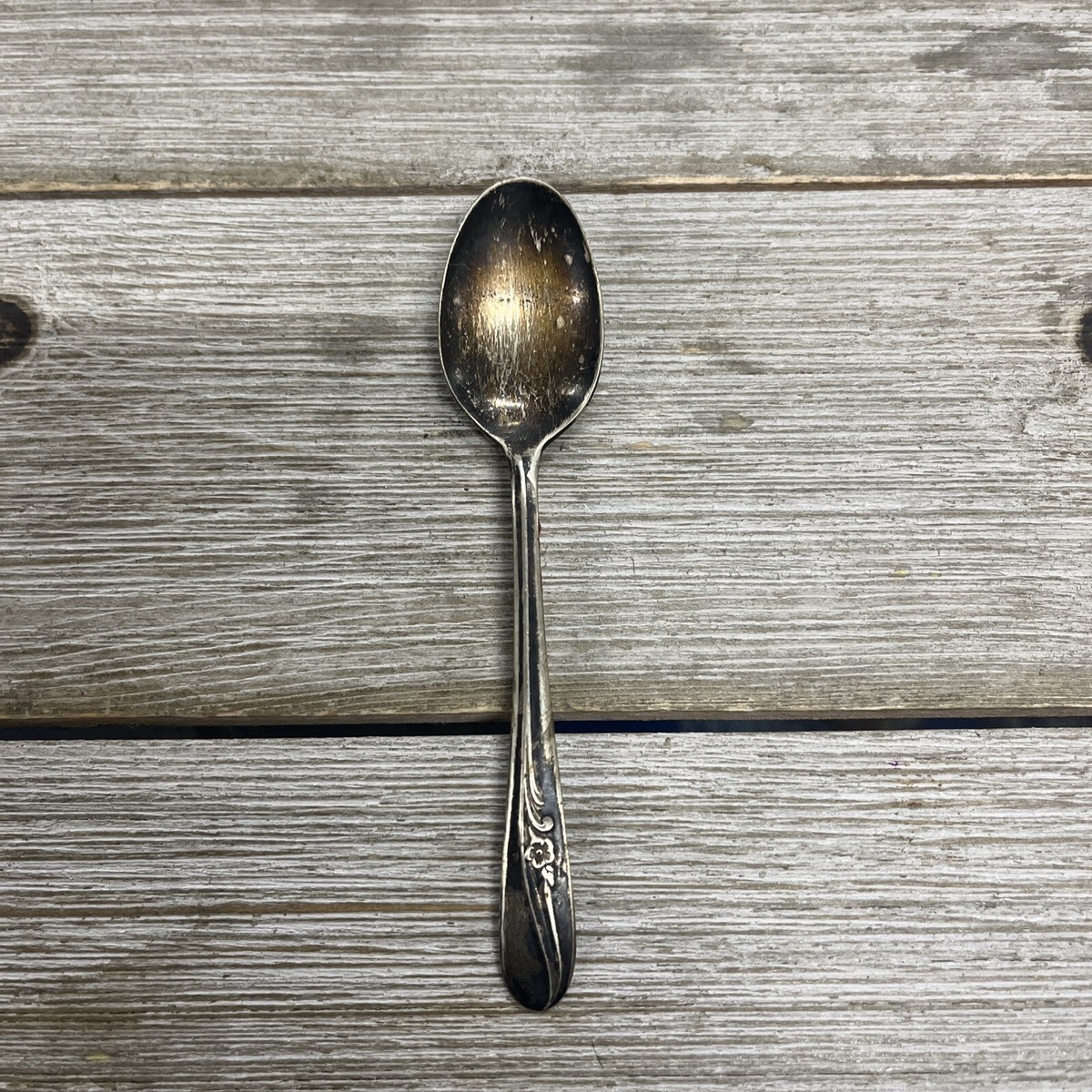 H&T MFG Co. Silver Plate Spoon With Floral Design | eBay