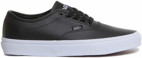 black leather vans lace up
