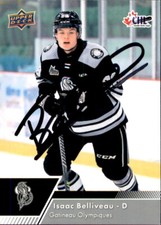 Isaac Belliveau Signed 2022-23 Upper Deck CHL card Gatineau Olympiques
