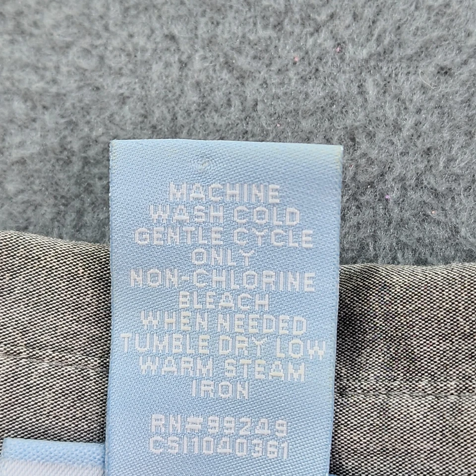 Liz & Me Hidden Button Shirt Blouse Womens 2X 22/24W Gray Long Sleeve V-Neck Top - Image 4 of 4