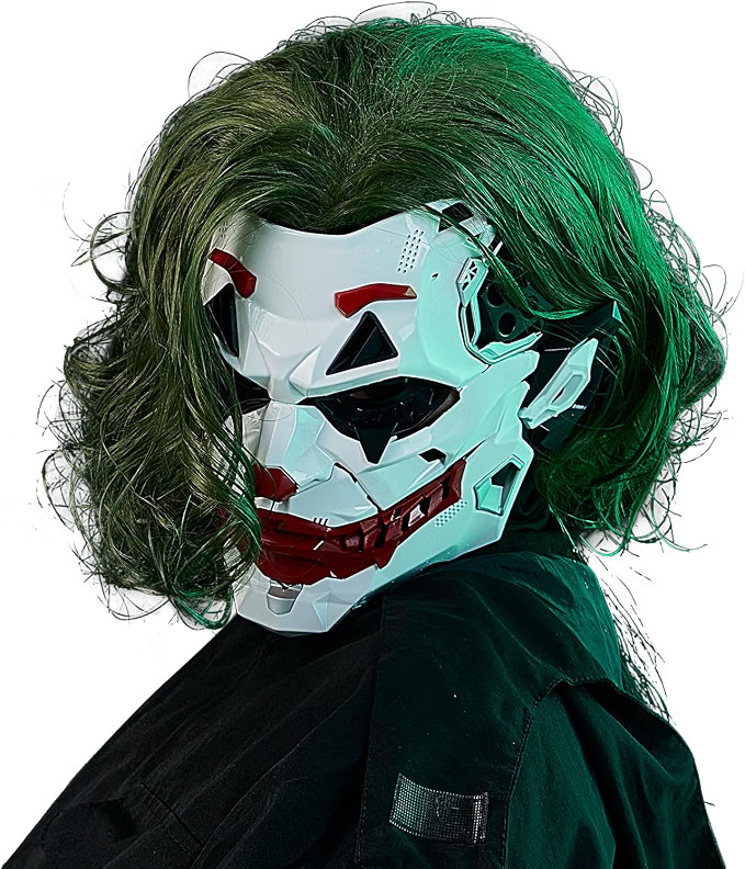 Máscara de Joker Cyberpunk con Trenzas de Payaso Halloween Juegos con disfraces Fiesta Juguete Regalo FST SP