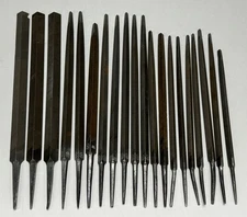 20 Vtg Nicholson Hand File Tool Mixed Lot USA Triangle Shape Wedge Cantsaw Slim