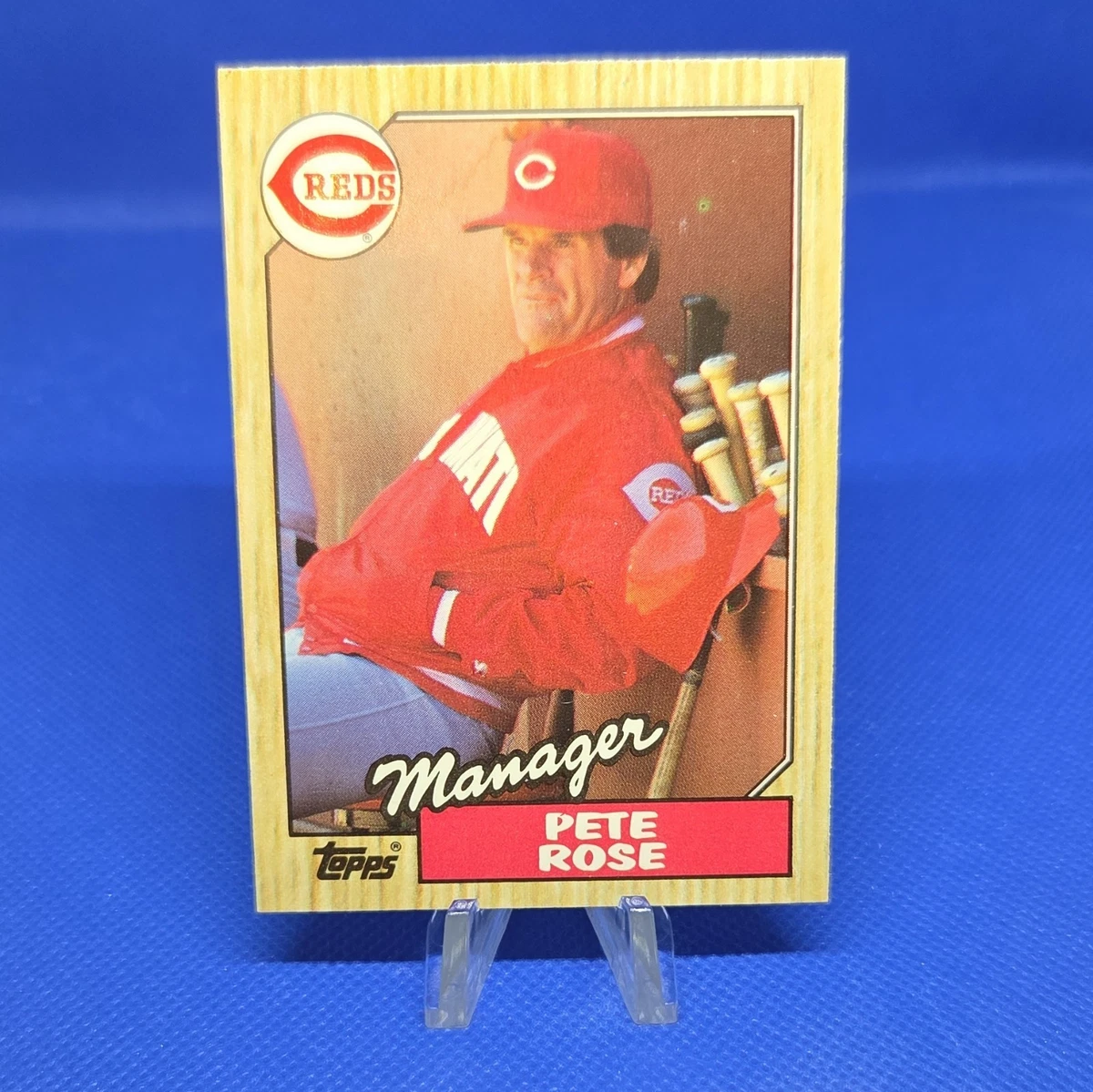 1987 topps pete rose cincinnati reds #393 rare baseball card Pete Rose Signed 1987 Topps Card #393 Beckett Auto 10 17085581 Cincinnati Reds