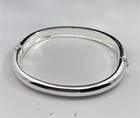 BEAUTIFUL STERLING SILVER DOMED STYLE ONYX BANGLE BRACELET-21.GRAMS — photo 3