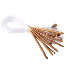 Afghan Crochet Hooks, Practical 12pcs Carbonized Bamboo Afghan Tunisian Crochet