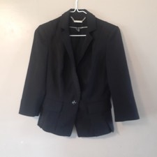 White Black brand Ladies single button career blazer black size 2