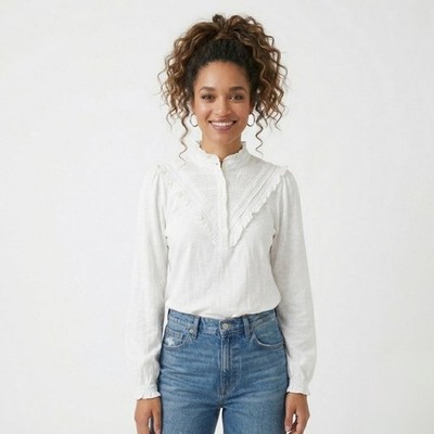 Pedro del Hierro White Ruffle Blouse - 6