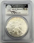 2011-W Mercanti Signed ASE American Silver Eagle $1 PCGS MS70 First Strike 25th