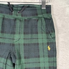 Polo Ralph Lauren Sweatpants Boys 6 Green Blackwatch Plaid Fleece Jogger Pants