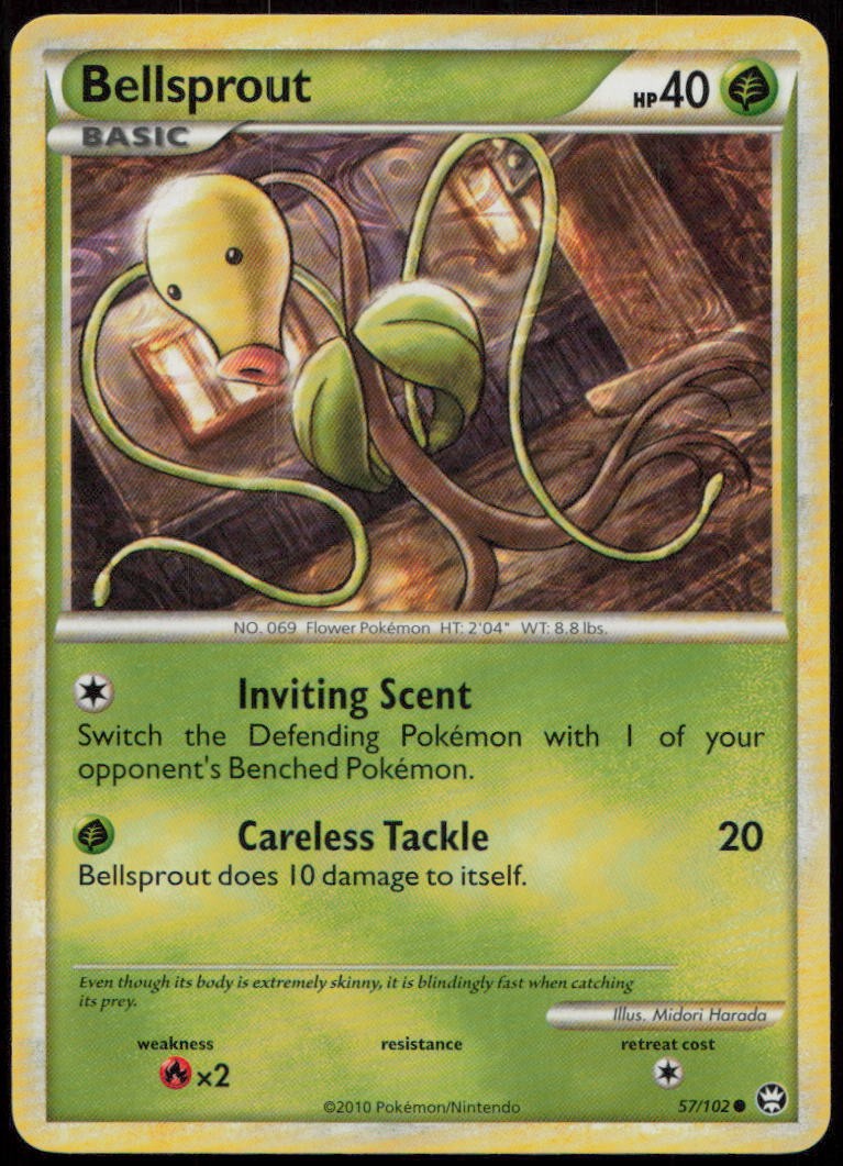 Bellsprout 57/102 NM HGSS Triumphant Common Pokemon
