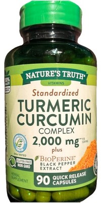 Turmeric Curcumin Complex Plus Black Pepper Extract, 2000 mg, 90cp Quick Release