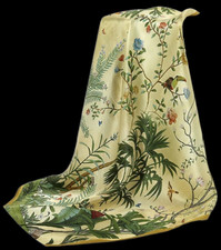 100 Silk 20 small square Scarf Women neckerchief Wrap floral yellow green ZT292