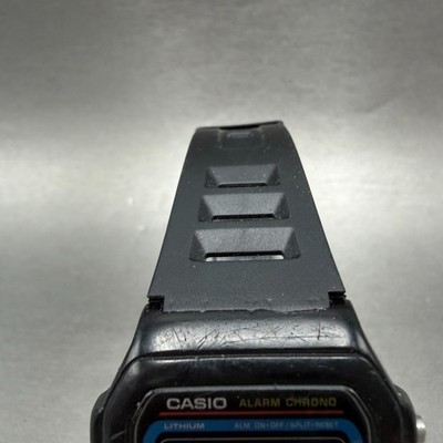 Casio W-71 Watch Men 37mm Digital Black Tone Alarm Chrono Octagon