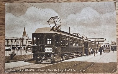 Postcard Key Route Train Berkeley California - Back Advertises Key Trolley Trips