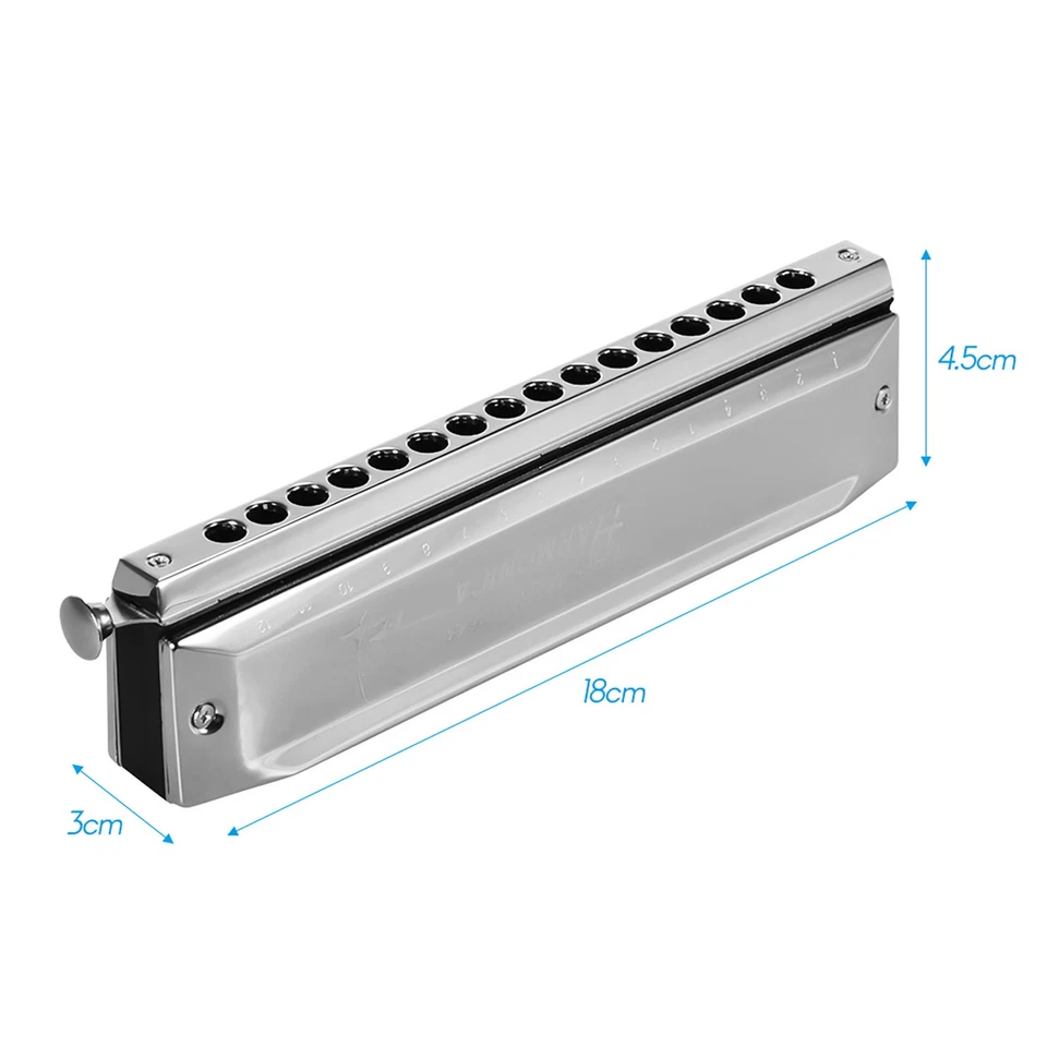 Swan SW-1664 16 Holes Chromatic Harmonica C Key 64 Tones Mouth Organ with Case - Image 2 of 4