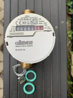Wasserzähler Komplett Set 1/2" 110mm 3/4"