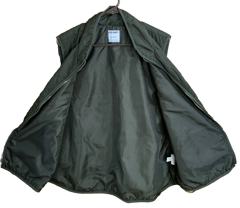 Old Navy Thin Quilted Vest Womens Sz XL Hunter Green Sleeveless Padded Jacket - Imagem 4 de 4