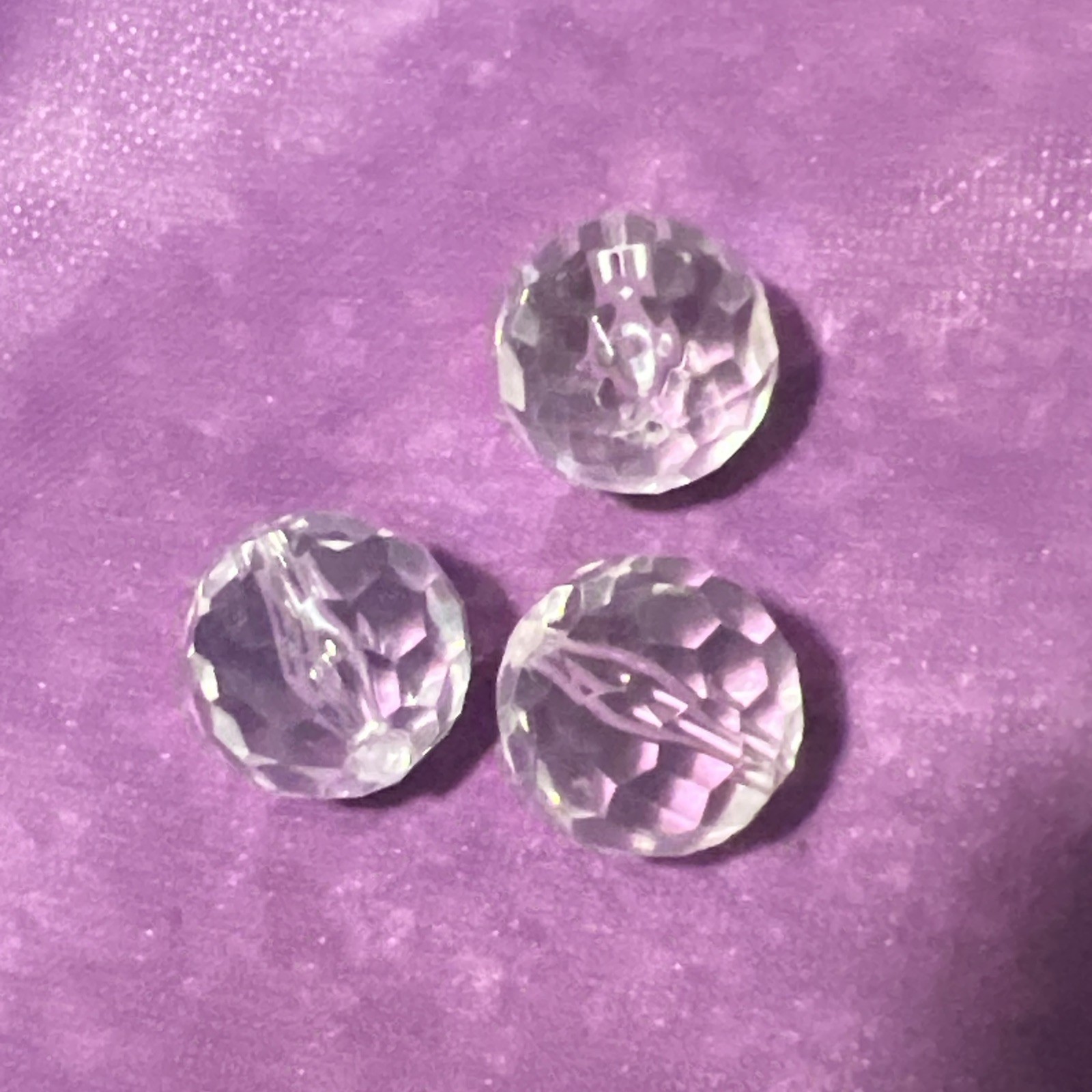 Lot 3 Acrylic Lucite Chandelier Prism Parts Round Ball Beads