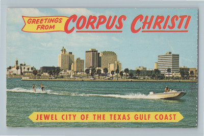 Greetings From Corpus Christi Jewel City of Texas Gulf Coast Vintage Postcard K3