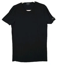 Ermenegildo Zegna Lightweight Black Modal Blend Stretch T-Shirt Mens XL (US S-M)