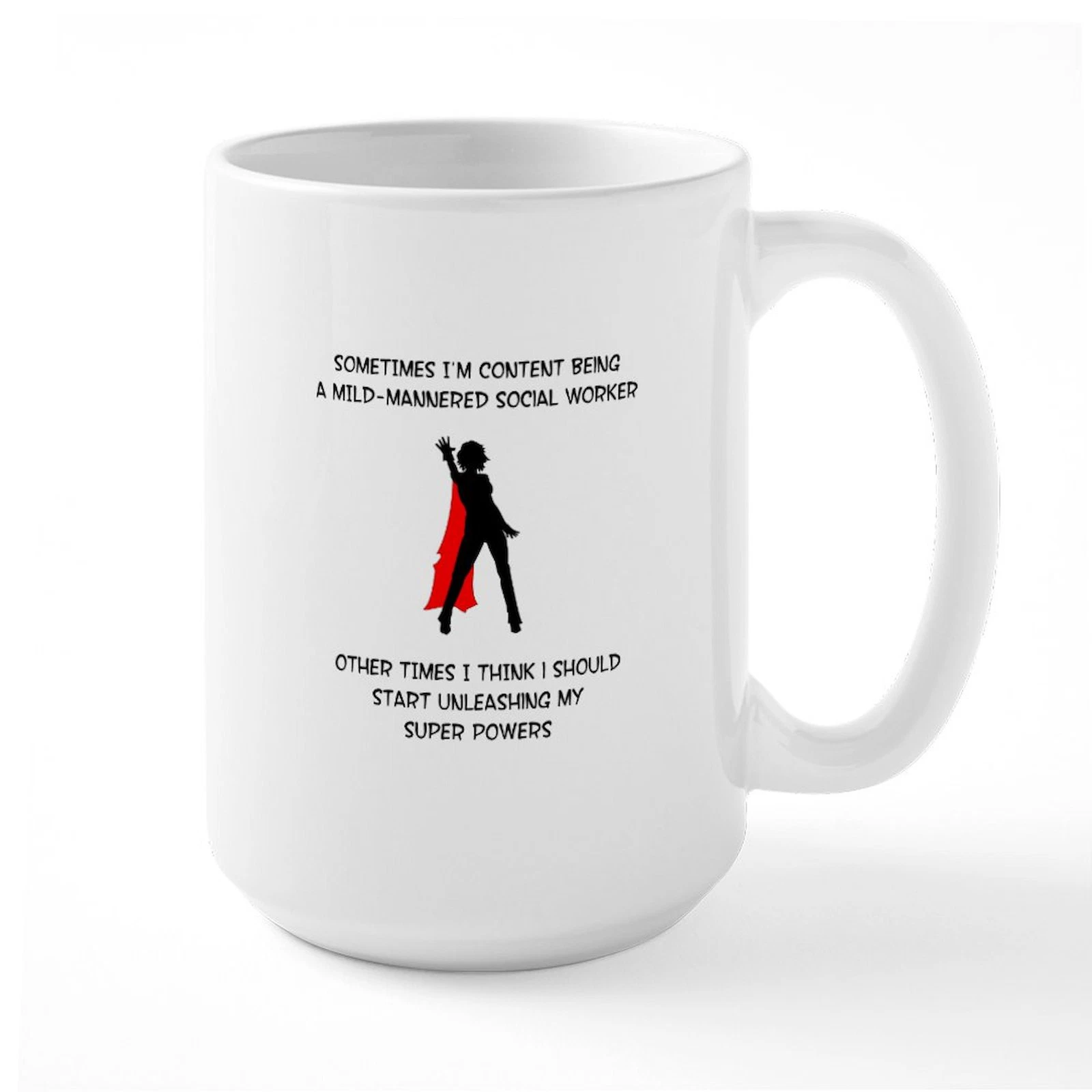 Superheroine Social Worker Large Coffee Mug for Her