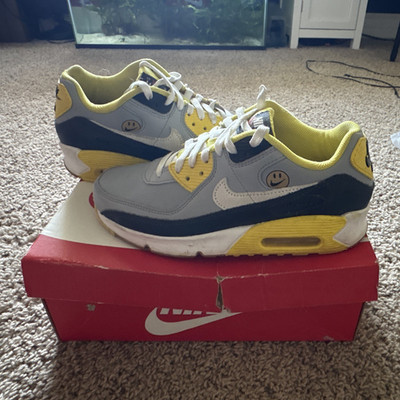 Nike Air Max 90 LTR (GS) Unisex Kids 6.5Y Gray/White Leather Sneakers
