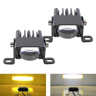 LED Headlight Bumper Projector Lens Driving Car Grille Lights Motor Spotlights