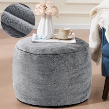 Round Ottoman Foot Rest Couch 20"x15" Foot Stool Ottoman Pouf W/ Foam Chunk