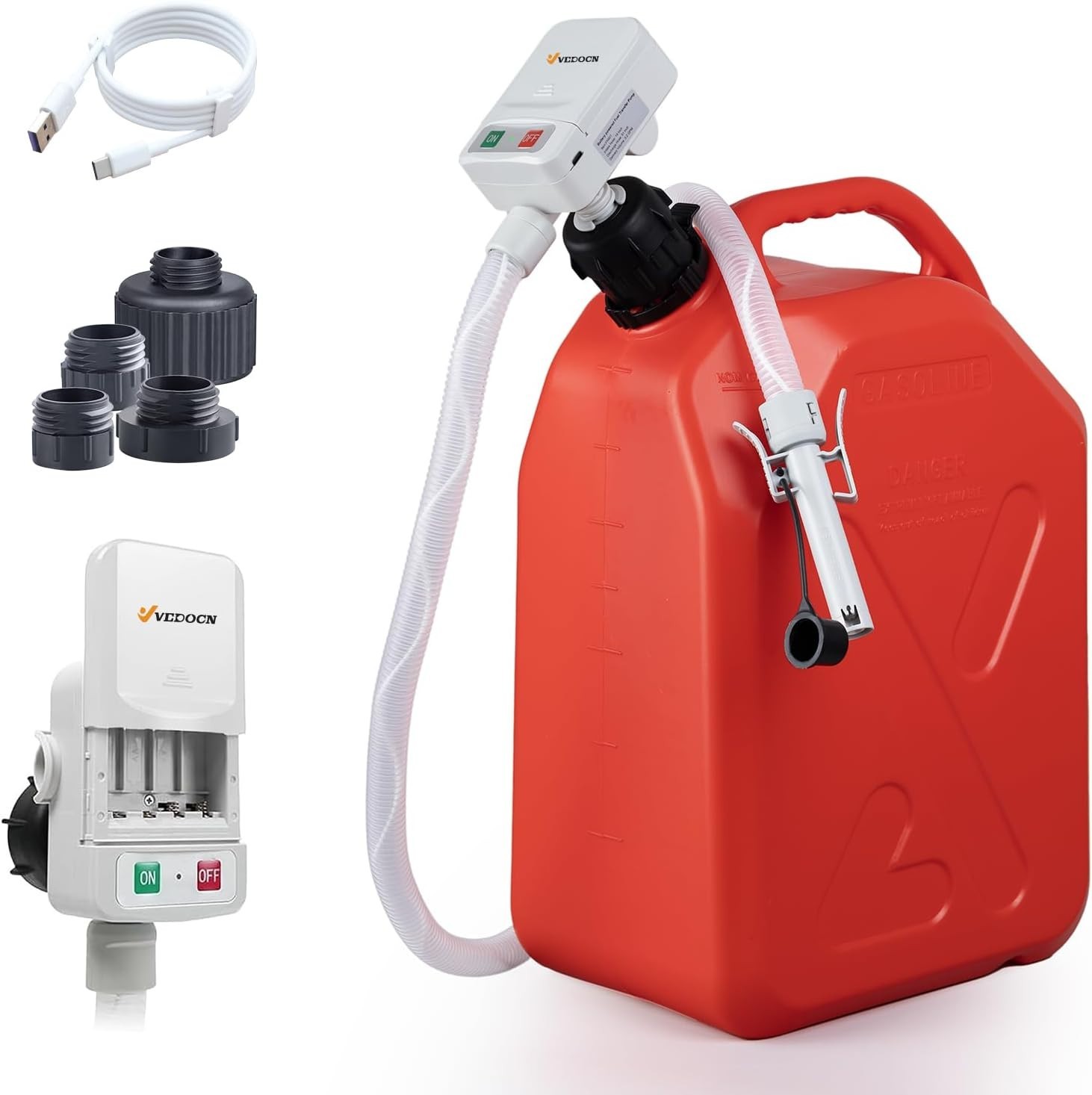Automatic Fuel Transfer Pump with Auto-Stop,  Battery or USB Powered  3.2 GPM