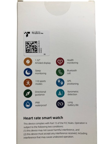 KEECO Smart Watch Alexa Built-In 1.32" AMOLED Gold Waterproof - Sealed - Picture 4 of 7