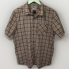 5.11 Men  s Large Brown Plaid Short Sleeve Tactical Button Down Shirt