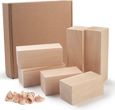 Basswood Carving Blocks Whittling Wood Kit with 3 Sizes Soft Bass Wood for ...