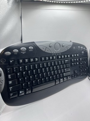 Logitech Elite Keyboard Wired USB Ergonomic Tested Working Black