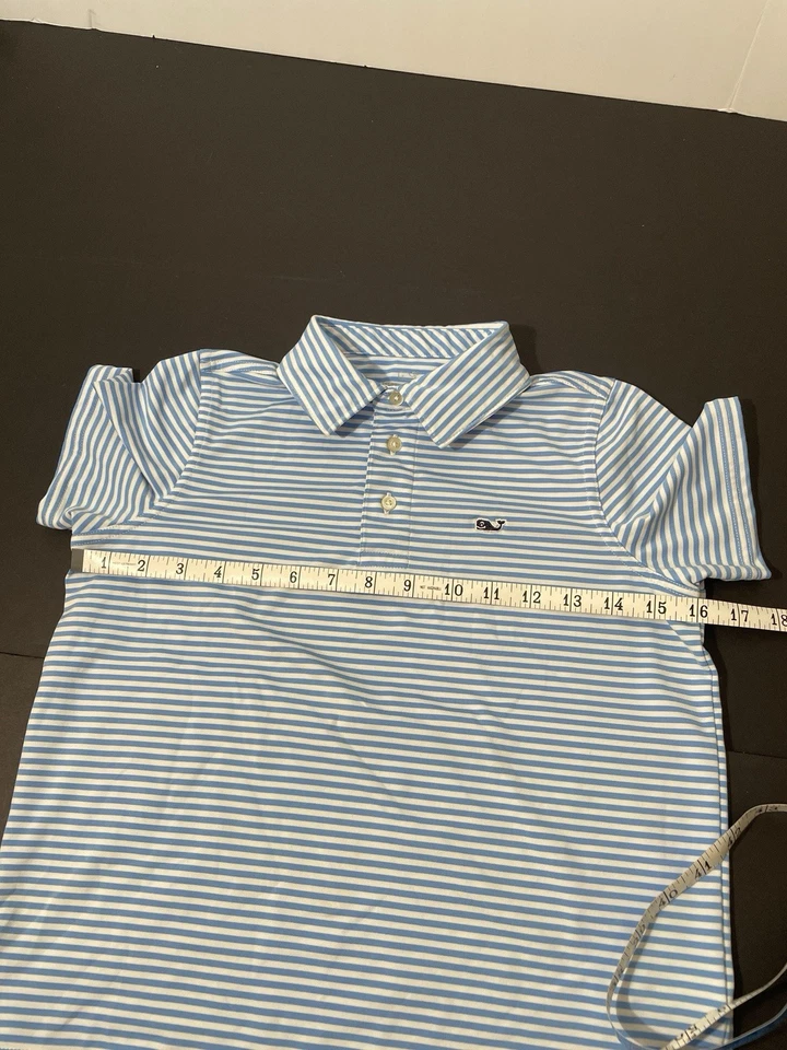Vineyard Vines Sankaty Polo Shirt Whale Boys Logo Size 7 Blue - Image 2 of 4