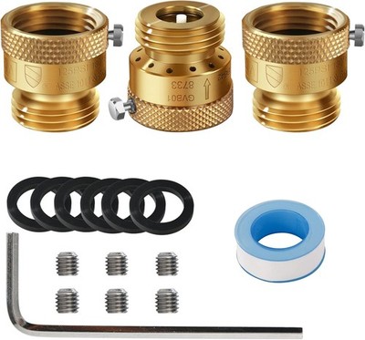 SUNROAD Anti Siphon Vacuum Breaker 3/4 Inch Brass 3 Pack
