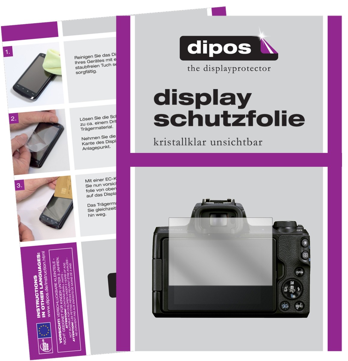 Dipos Displayschutzfolie Für Canon EOS 1DX Mark II – 2x Klar, Kratzfest (4H), Blasenfrei
