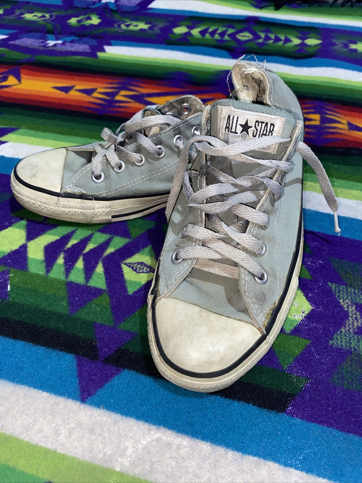 Vintage 90s Converse All Star Low Chuck Taylor M7 USA Gray