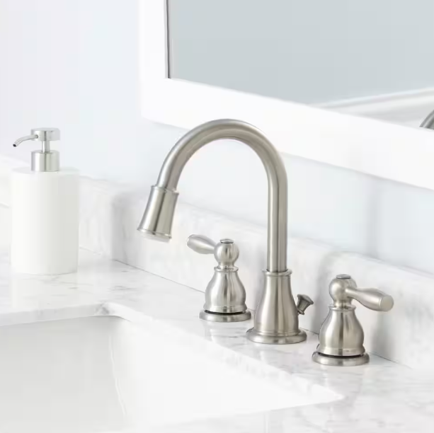 Glacier Bay Mandouri 8 in. 2Handle LED Bathroom Faucet in Brushed